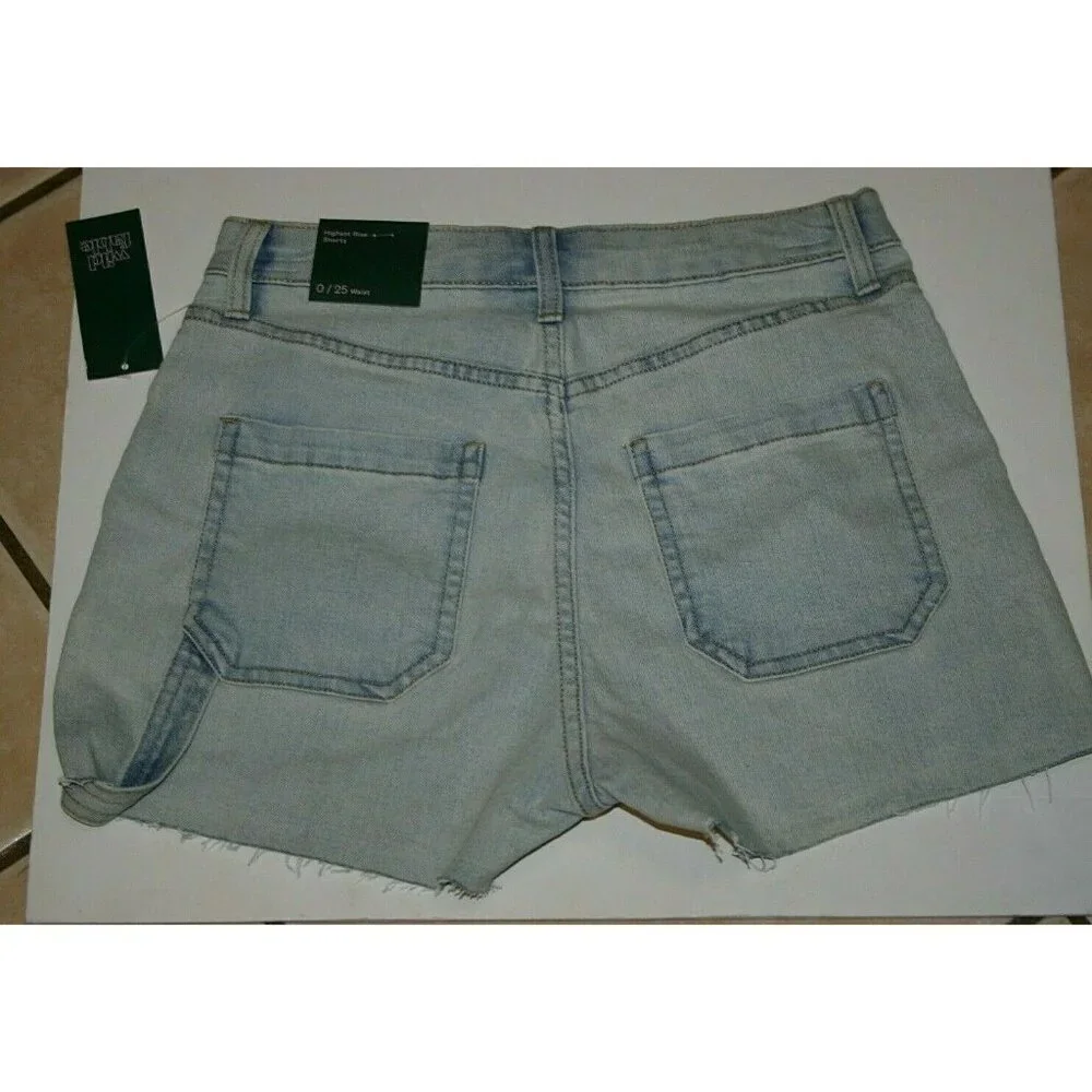Wild Fable jean shorts womens 0 highest rise cut off denim blue new
